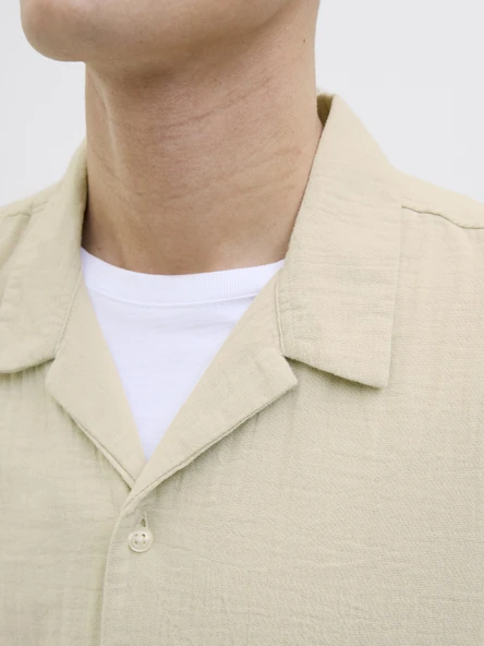 JACK JONES Erkek Pamuklu Kısa Kollu Gömlek 12274798 - Resim 5