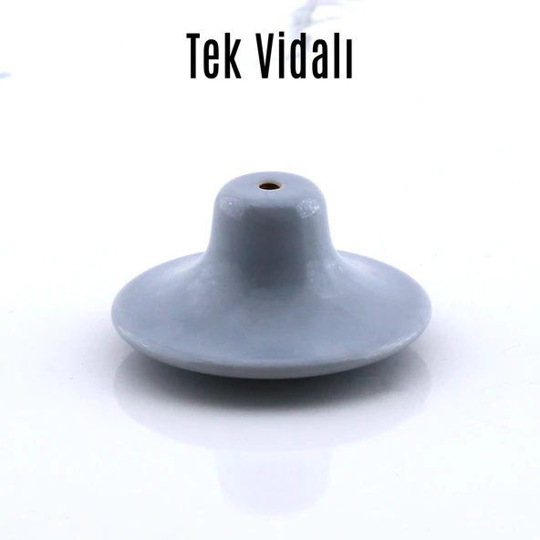 Bohem Gri Geniş Mantar Kulp Düğme 1 ADET Mobilya Dolabı Çekmece Mutfak Dolap Kulpu Kulbu Plastik - Resim 3