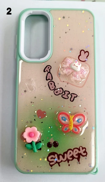 Samsung Galaxy A05 Uyumlu Kabartmalı Süslü Kamera Korumalı Lüks Kılıf - Resim 2