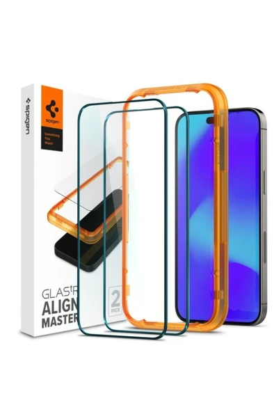 Spigen iPhone 14 Pro Max Cam Ekran Koruyucu Kolay Kurulum  Black - AGL05204