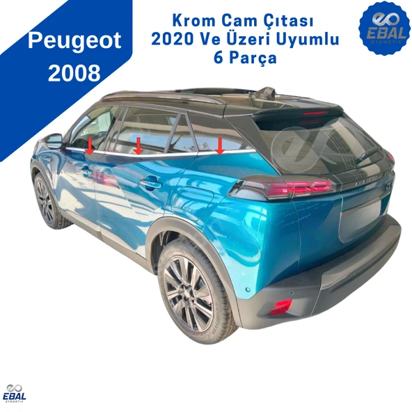 Peugeot 2008 2 Krom Cam Çıtası 6 Parça 2020 ve Üzeri P.Çelik - 1
