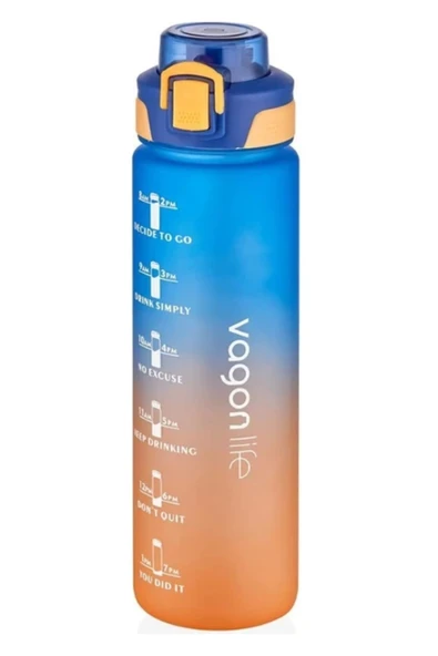 pipetli askılı 1000 ml suluk vagon plastic bottle matara 1 litre - 2