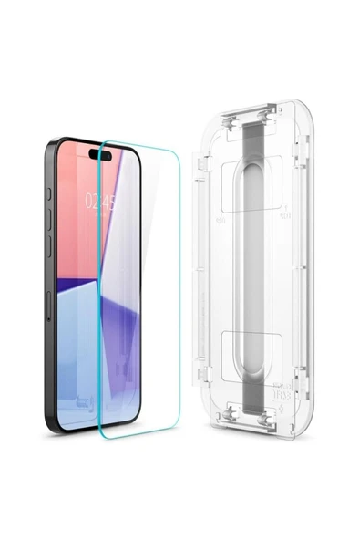 Spigen İphone 15 Pro Cam Ekran Koruyucu Kolay Kurulum Glas.tr Ez Fit Slim Hd (2 ADET)