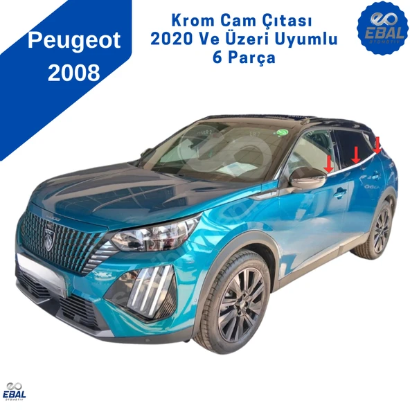 Peugeot 2008 2 Krom Cam Çıtası 6 Parça 2020 ve Üzeri P.Çelik - 3