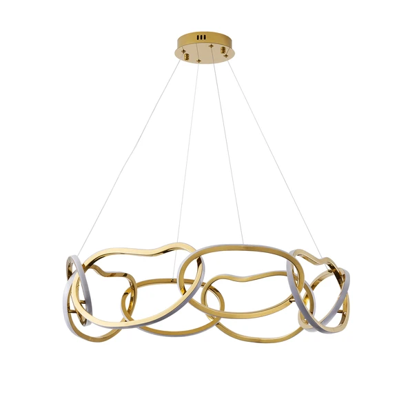 Apliqa Quon 8'li Gold 150 Watt Yuvarlak Modern Sarkıt Salon Led Avize - Resim 5