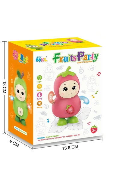 Işıklı ve Müzikli Danseden Karpuz Oyuncak – 17 cm, Minikler İçin Eğlencenin Adı! - 6