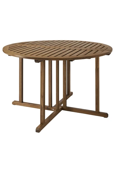 Yemek Masası, Açık Kahverengi, 130 cm Balkon,Teras,Bahçe Masa Ahşap Yuvarlak