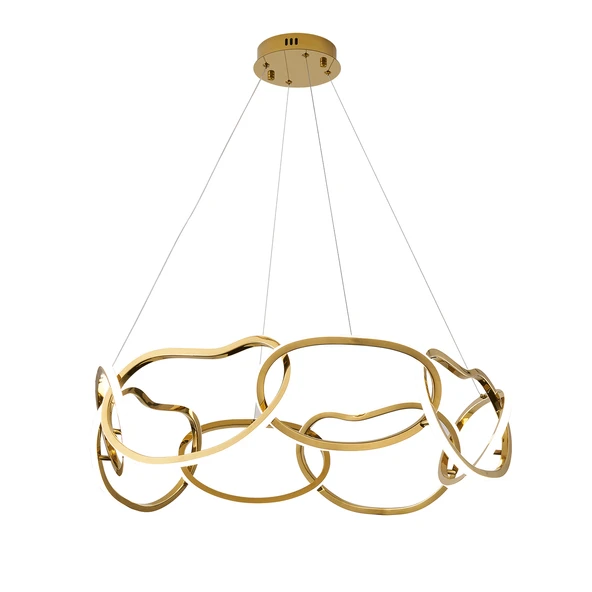 Apliqa Quon 8'li Gold 150 Watt Yuvarlak Modern Sarkıt Salon Led Avize - Resim 2