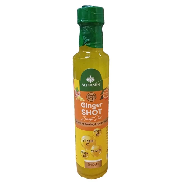 Alftamin Ginger Shot Zencefil ve Zerdeçal İçeren Şurup 340 g - 2