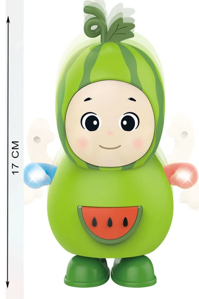Işıklı ve Müzikli Danseden Karpuz Oyuncak – 17 cm, Minikler İçin Eğlencenin Adı! - 4
