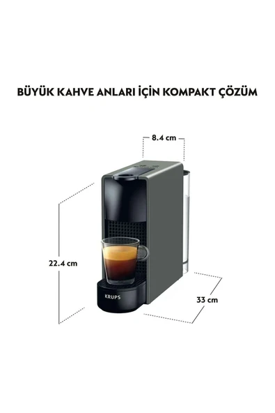 Nespresso Essenza Mini C 30 Gri Kapsül Kahve Makinesi - 3