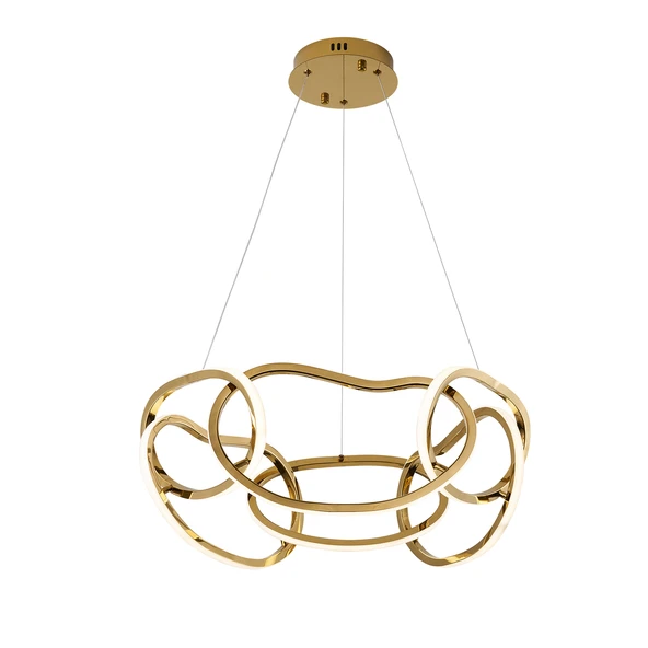 Apliqa Quon 6'lı Gold 110 Watt Yuvarlak Modern Sarkıt Salon Led Avize - Resim 5