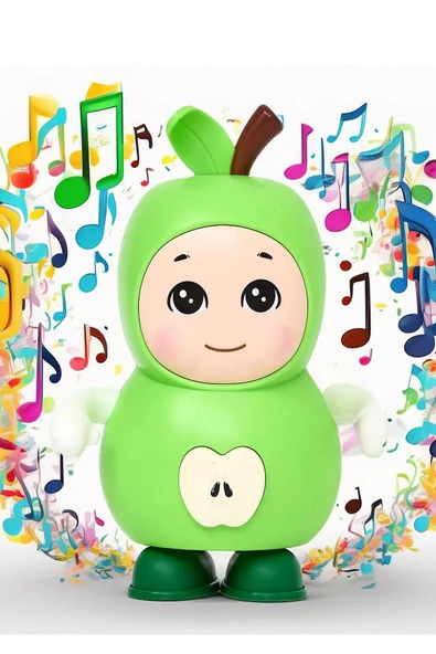 Işıklı ve Müzikli Danseden Elma Oyuncak – 17 cm, Minikler İçin Eğlencenin Adı!