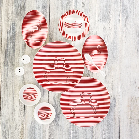 Emsan Allı Turna 3d 32 Parça 6 Kişilik Kahvaltı Takımı