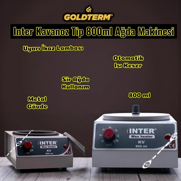 İnter Metal Gövde  Konserve Kavanoz Ağda Isıtıcı 800ML - Resim 2