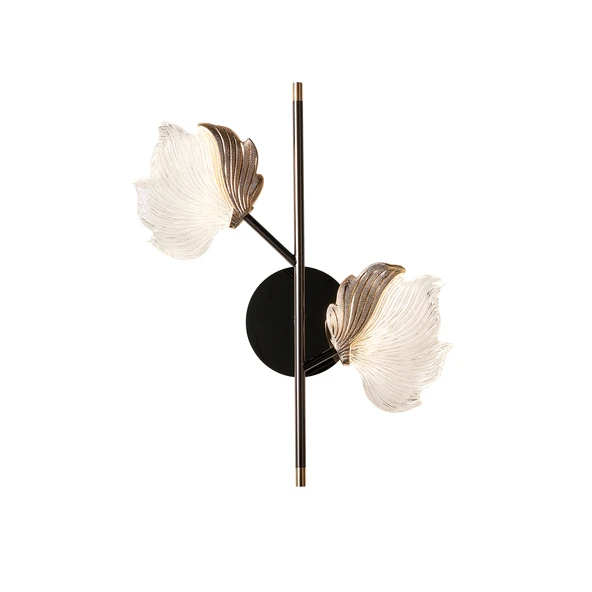 Taran Siyah Gold 2'li 10 Watt Çiçek Desenli Modern Ledli Aplik - 4
