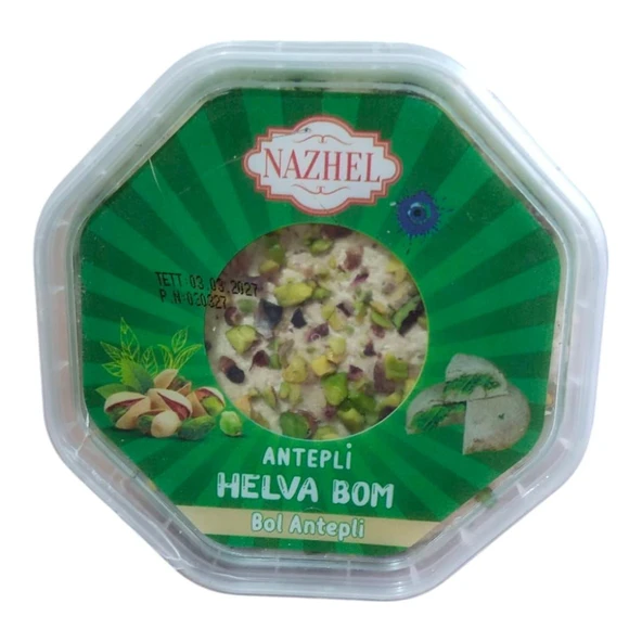 Nazhel Antep Fıstıklı Nazilli Bomba Helva 150 Gr.(Fıstık Ezme Dolgulu)