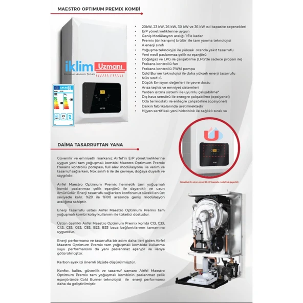 AİRFELL MAESTRO OPTİMUM 20/24 KW YOĞ.KOMBİ - Resim 4