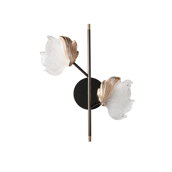 Taran Siyah Gold 2'li 10 Watt Çiçek Desenli Modern Ledli Aplik - 5