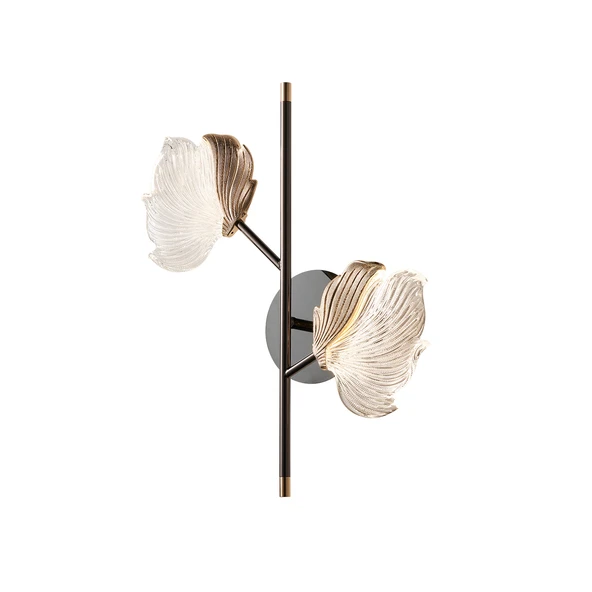 Taran Siyah Gold 2'li 10 Watt Çiçek Desenli Modern Ledli Aplik - 2