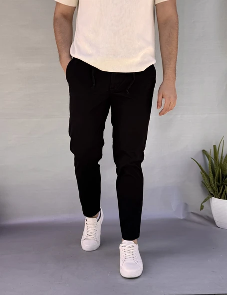 Bel Lastik İpli Arka Cep Kapaklı Jogger - 3