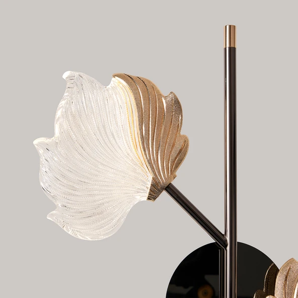 Taran Siyah Gold 2'li 10 Watt Çiçek Desenli Modern Ledli Aplik - 6