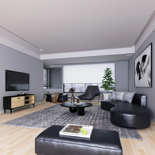 Selis T004 Modern TV Sehpası – Ahşap Siyah/Safir Meşe - 120 cm - 6