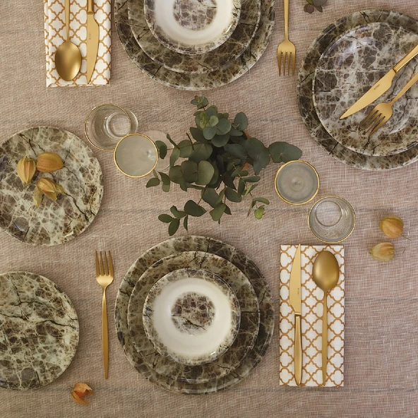 Emsan Ottoman Toprak 24 Parça 6 Kişilik Yemek Takımı