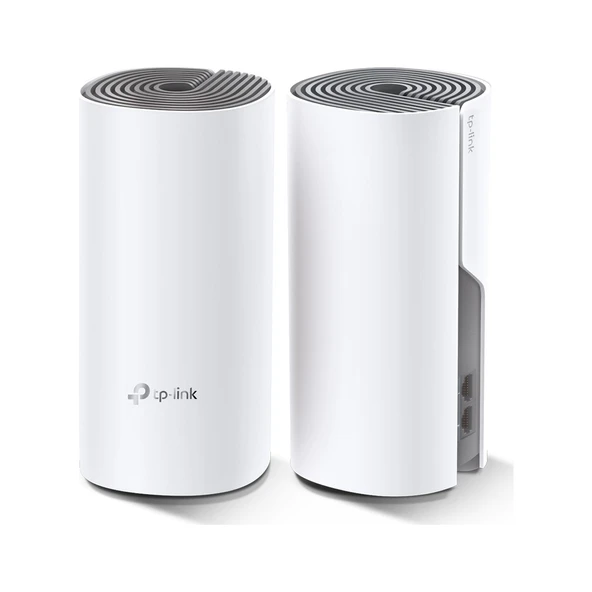 TP-Link Deco E4 (2-Pack), AC1200 Mbps, Dual-Band, 10/100Mbps Portları, 100 Cihaza Kadar Bağlanılabilirlik,  260 m²'ye Kadar Kapsama, Mobil Uygulama ile Kolay Kurulum, Wi-Fi 5 Mesh Sistemi - 2