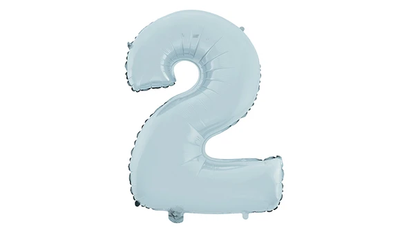 2 Rakam Mat Mavi Folyo Balon 26 inç 66 cm