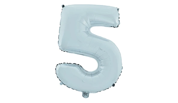 5 Rakam Mat Mavi Folyo Balon 26 inç 66 cm