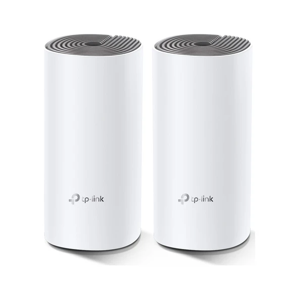 TP-Link Deco E4 (2-Pack), AC1200 Mbps, Dual-Band, 10/100Mbps Portları, 100 Cihaza Kadar Bağlanılabilirlik,  260 m²'ye Kadar Kapsama, Mobil Uygulama ile Kolay Kurulum, Wi-Fi 5 Mesh Sistemi