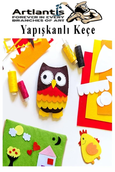 Sarı Yapışkanlı Keçe 50x70 cm 3 Adet 2.0 mm Kendinden Yapışkanlı Renkli Hobi Keçesi Elişi Keçe Kumaşı Anasınıfı - 5