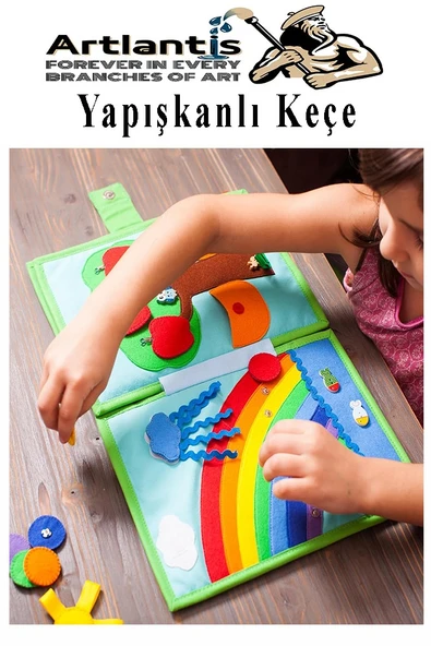 Sarı Yapışkanlı Keçe 50x70 cm 3 Adet 2.0 mm Kendinden Yapışkanlı Renkli Hobi Keçesi Elişi Keçe Kumaşı Anasınıfı - 6