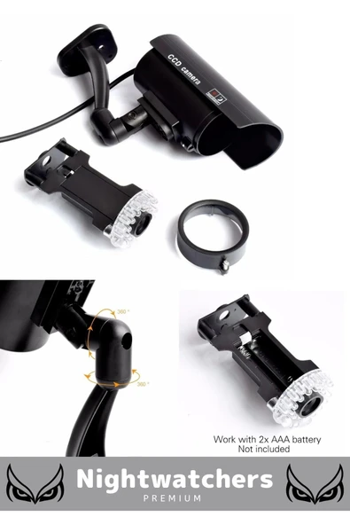 Premium Seri Ev Apartman Bahçe İş Yeri Gece Görüşlü Pilli Ledli Caydırıcı Oyuncak Güvenlik Kamerası - 4