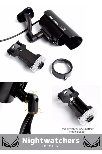 Lüks Ev Apartman Bahçe İş Yeri Gece Görüşlü Pilli Ledli Caydırıcı Oyuncak Güvenlik Kamerası 3'lü Set - 4