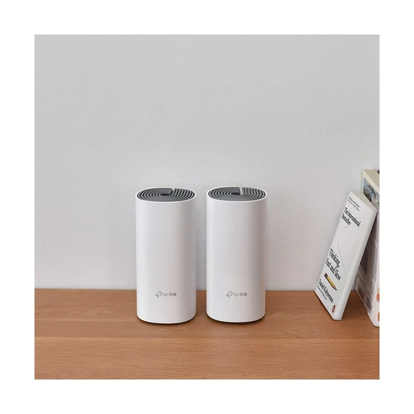 TP-Link Deco E4 (2-Pack), AC1200 Mbps, Dual-Band, 10/100Mbps Portları, 100 Cihaza Kadar Bağlanılabilirlik,  260 m²'ye Kadar Kapsama, Mobil Uygulama ile Kolay Kurulum, Wi-Fi 5 Mesh Sistemi - 4