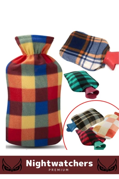 Deluxe Büyük Boy Kauçuk Yıkanabilir Polar Kılıflı Termofor Regl Kötü Hava Sıcak Su Torbası 2 lt - 3