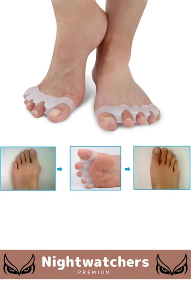 Kemik Büyümesi Karşıtı Şekil Bozukluğu Önleyici Ayak 5 Parmak Ayıran Silikon Bunyon Ayırıcı 2'li Set - 5