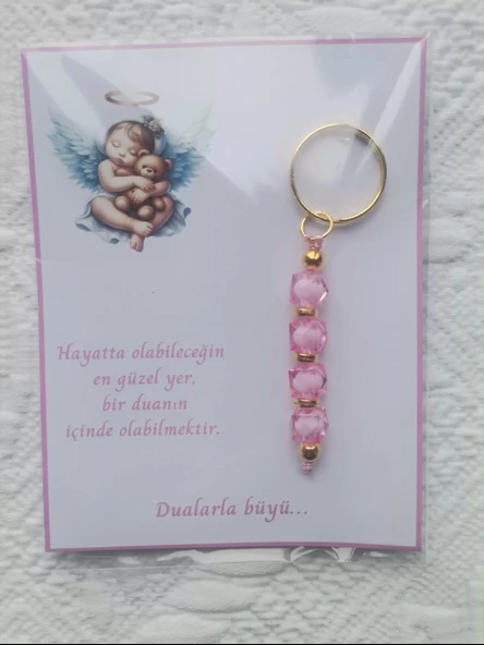 24 Adet Yeni Doğan Hastane ve 40 Mevlidi Bebek Mevlidi Dağıtmalık Pembe Anahtarlık Hediyelik - Resim 3