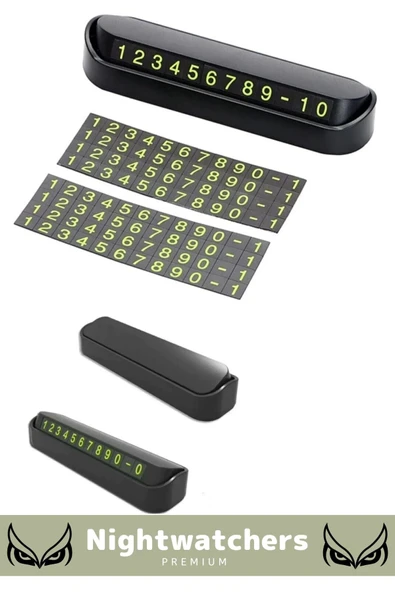 Lüks Araç Içi Park Telefon Numarası Araba Oto Cam Kartı Torpido Üstü Fosforlu Neon Aç-Kapa Numaratör - 5