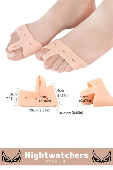 Kemik Büyümesi Karşıtı Şekil Bozukluğu Önleyici Ayak 5 Parmak Ayıran Silikon Bunyon Ayırıcı 2'li Set - 2