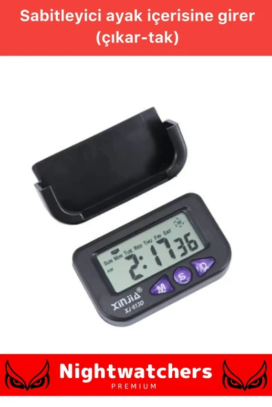 Özel Seri Yapışkanlı Masaüstü Stantlı Ders Çalışmak Için Alarlı Kronometreli Mini Dijital Saat - 5