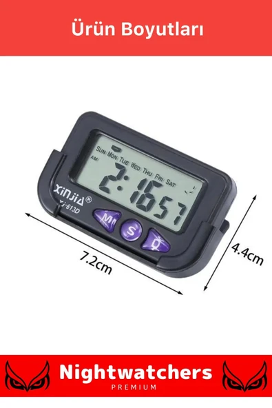 Özel Seri Yapışkanlı Masaüstü Stantlı Ders Çalışmak Için Alarlı Kronometreli Mini Dijital Saat - 6