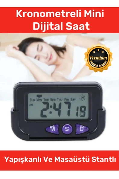 Özel Seri Yapışkanlı Masaüstü Stantlı Ders Çalışmak Için Alarlı Kronometreli Mini Dijital Saat