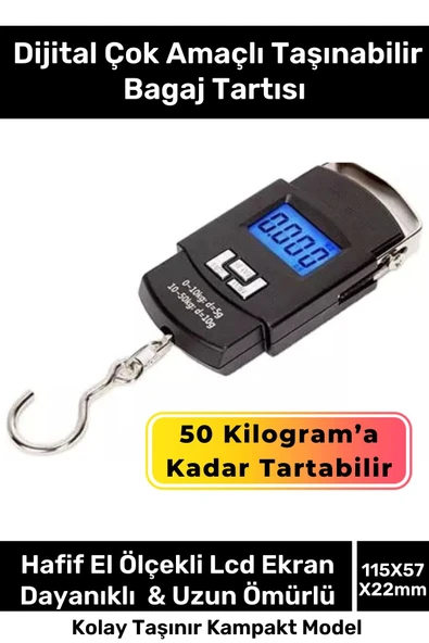 Özel Lcd Ekran Seyahat Bavul Ağırlık Tartı Dijital Çok Amaçlı Taşınabilir El Ölçekli Bagaj Tartısı