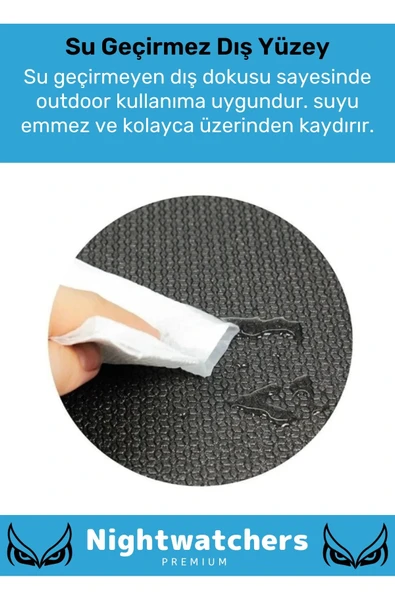 Premium Su Geçirmez Konforlu Taşıma Askılı Çift Taraflı Zemin Çadır Uyku Kamp Matı Yer Minderi 16mm - 4