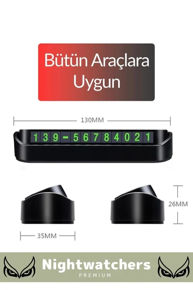 Lüks Araç Içi Telefon Numarası Oto Cam Kartı Torpido Üstü Fosforlu Neon Aç-Kapa Numaratör 2 Adet - 2