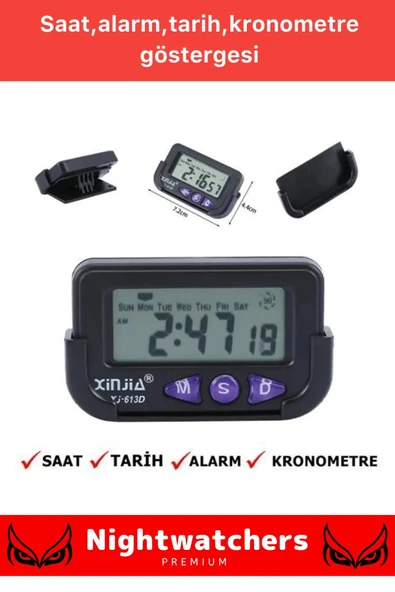 Özel Seri Yapışkanlı Masaüstü Stantlı Ders Çalışmak Için Alarlı Kronometreli Mini Dijital Saat - 3