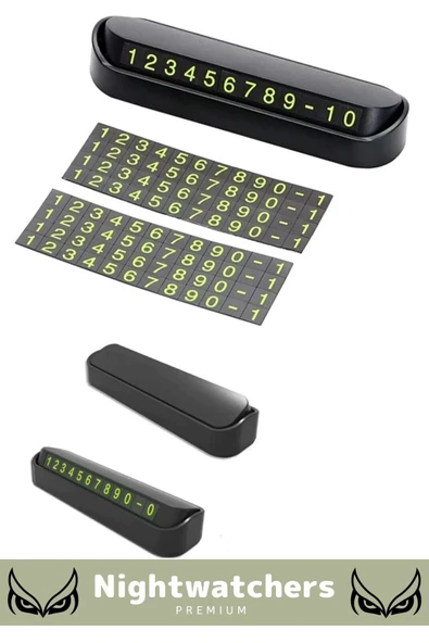 Lüks Araç Içi Telefon Numarası Oto Cam Kartı Torpido Üstü Fosforlu Neon Aç-Kapa Numaratör 2 Adet - 5